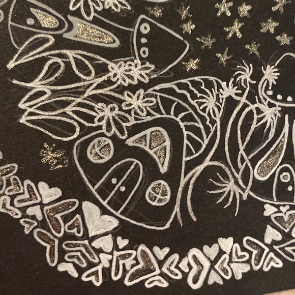 Unframed Original Art Mushroom Village by Starlight Mandela Illustration - Picture 3 of 6